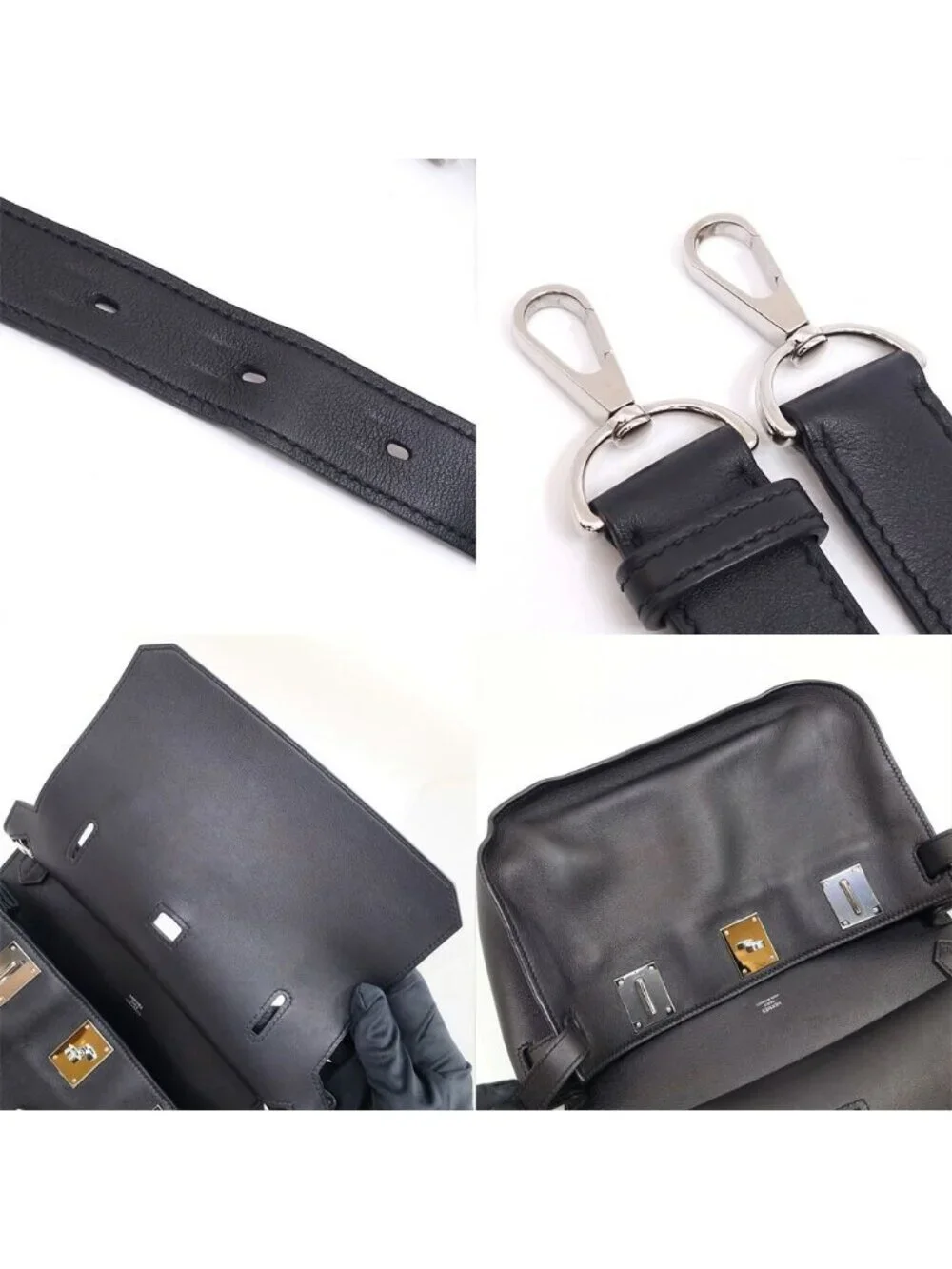 Hermes Jypsiere 28 BK Swift Silver Crossbody